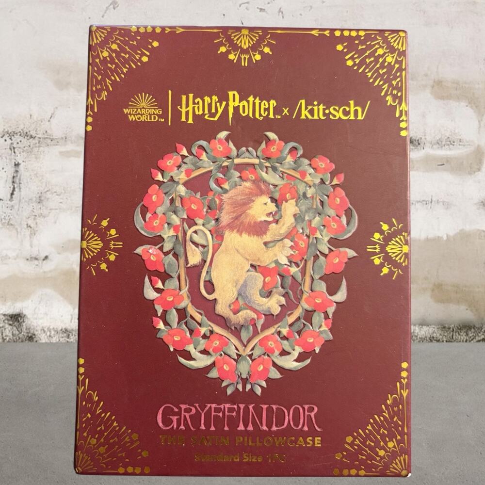Kitsch x Harry Potter Satin Standard Pillowcase in Gryffindor NIB